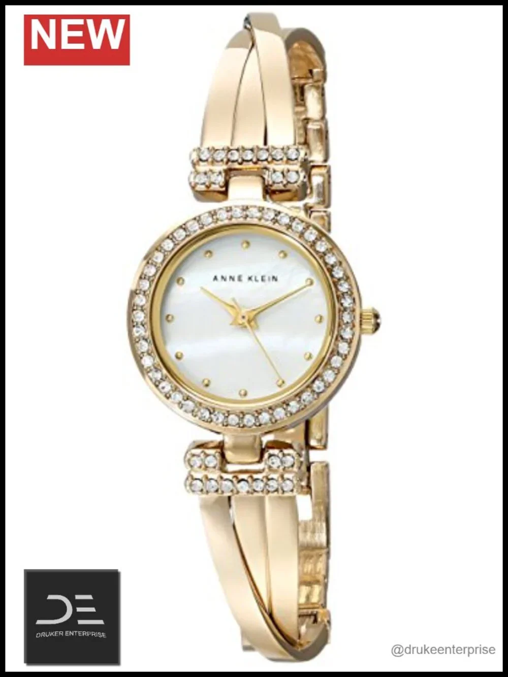 Premium Crystal Accented Bangle Watch and Bracelet Set